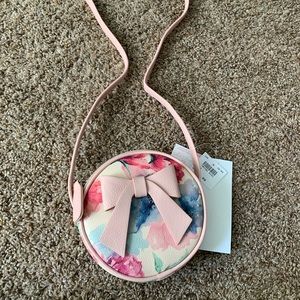 NWT pink floral circle handbag